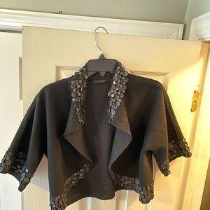 Vintage Gucci Wool and Leather capelet/jacket